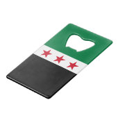 Syrische Flagge Geldbeutel Flaschenöffner (Vorderseite Schrägansicht)