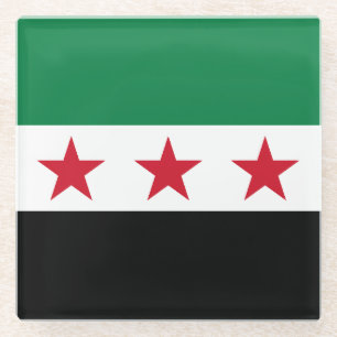 Syrische Flagge Glasuntersetzer