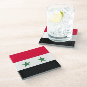 Syrische Flagge Glasuntersetzer