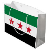 Syrische Flagge Große Geschenktüte (Rückseite Schrägansicht)