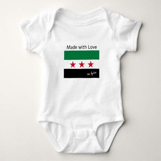 Syrische Flagge, "Made with Liebe" in Syrien Baby Strampler (Vorderseite)