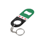 Syrische Flagge Mini Flaschenöffner (Rückseite Schrägansicht)