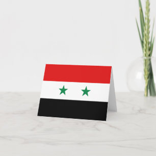 Syrische Flagge Notizkarte Karte