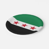 Syrische Flagge Pappteller (Schrägansicht)
