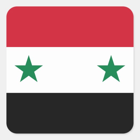 syrische Flagge Quadratischer Aufkleber (Vorderseite)