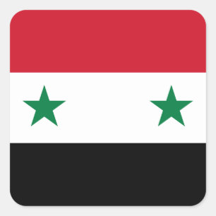 syrische Flagge Quadratischer Aufkleber