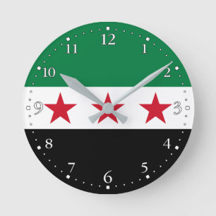 Syrische Flagge Runde Wanduhr
