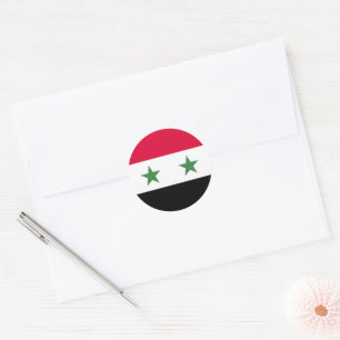 Syrische Flagge Runder Aufkleber