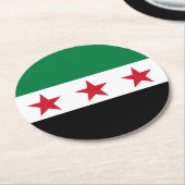 Syrische Flagge Runder Pappuntersetzer (Angewinkelt)