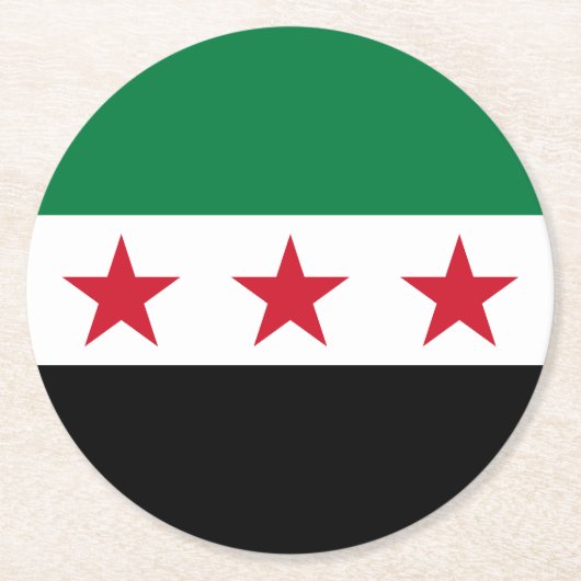 Syrische Flagge Runder Pappuntersetzer (Vorderseite)