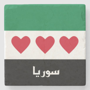 Syrische Flagge Steinuntersetzer