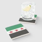 Syrische Flagge Steinuntersetzer (Seitenansicht)