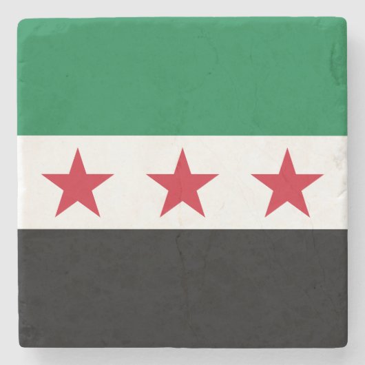 Syrische Flagge Steinuntersetzer (Vorderseite)