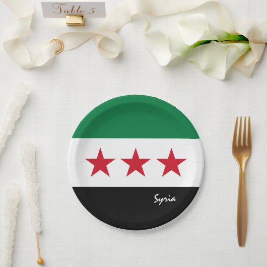 Syrische Flagge, Syrien Party, Geburtstag /Sport Pappteller (Hochzeit)