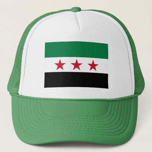 Syrische Flagge Truckerkappe (Vorderseite)