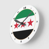 Syrische Flagge, Unabhängigkeit Syriens/Uhr Runde Wanduhr (Winkel)
