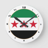 Syrische Flagge, Unabhängigkeit Syriens/Uhr Runde Wanduhr (Vorderseite)