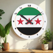 Syrische Flagge, Unabhängigkeit Syriens/Uhr Runde Wanduhr