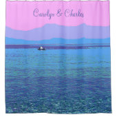 Syros Blue Mediterranean Sea mit Ihrem Namen Duschvorhang (Vorderseite)