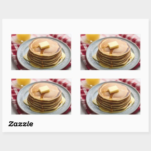 Syrup gedeckte Pfannkuchen Rechteckiger Aufkleber (Blatt)