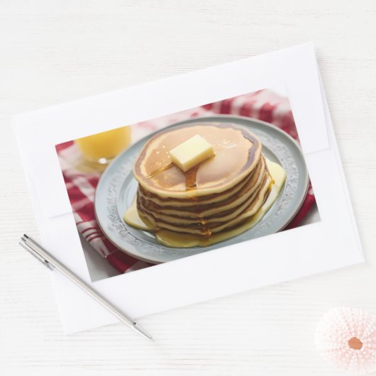 Syrup gedeckte Pfannkuchen Rechteckiger Aufkleber (Umschlag)