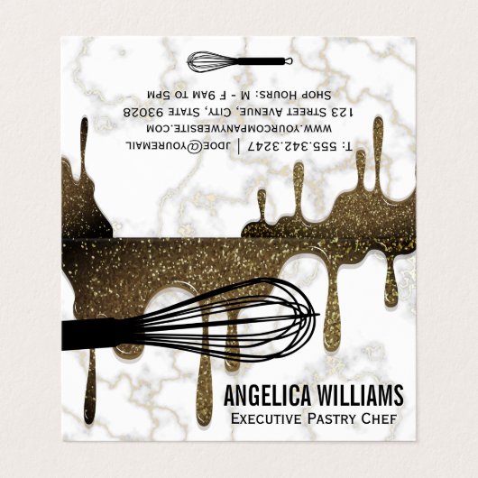 Syrup Glitzer Tropfen | Marmor | Whisky-Tool Visitenkarten (Außenseite Aufgefaltet)