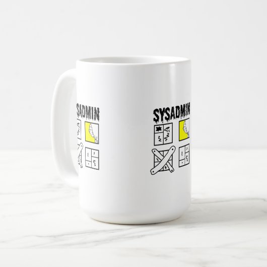 Sysadmin - Systemadministrator Kaffeetasse (Vorderseite Links)