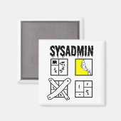 Sysadmin - Systemadministrator Magnet (Vorderseite/Rückseite)