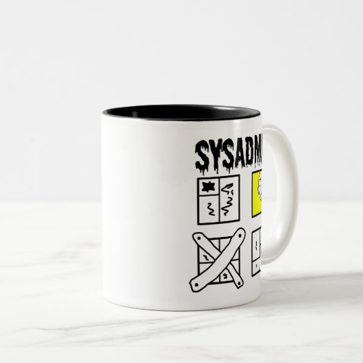 Sysadmin - Systemadministrator Zweifarbige Tasse (VorderseiteRechts)