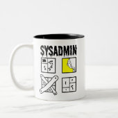 Sysadmin - Systemadministrator Zweifarbige Tasse (Links)