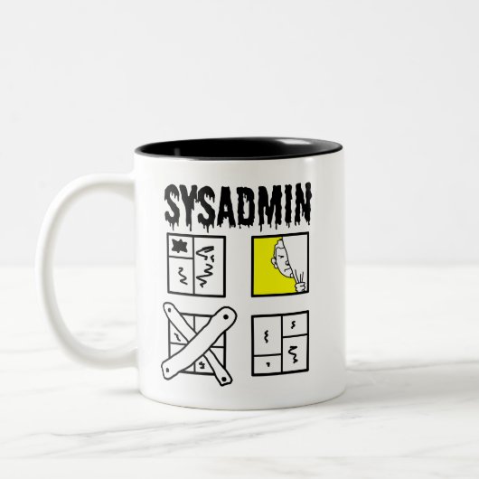 Sysadmin - Systemadministrator Zweifarbige Tasse (Links)