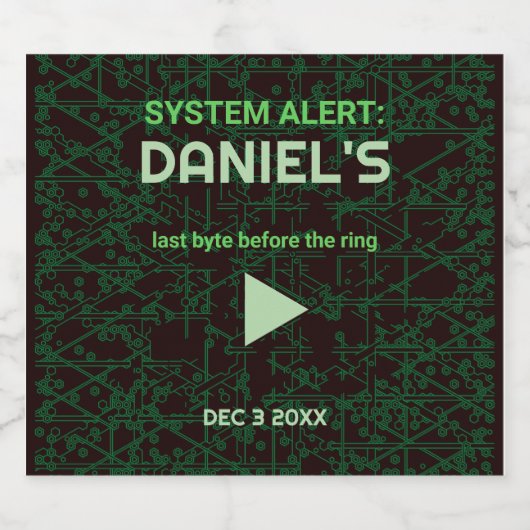 System Alert Hacker Bachelor Party Beer Label Bierflaschenetikett (Einzelnes Label)