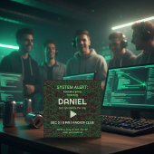 System Alert Hacker Bachelor Party Invitation Einladung