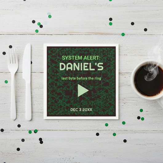 System Alert Hacker Bachelor Party Napkins Serviette