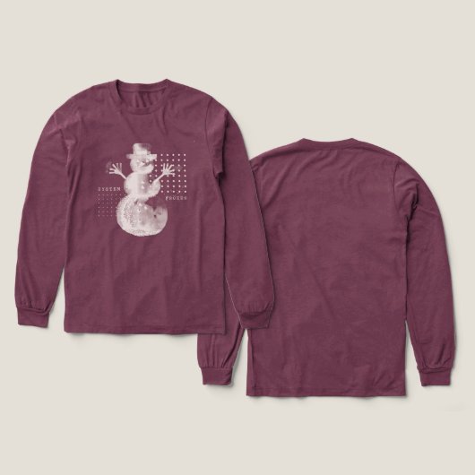 System Eingefroren Glitch Halftone Schneemann Tech Tri-Blend Shirt (Design Vorderseite & Rückseite)