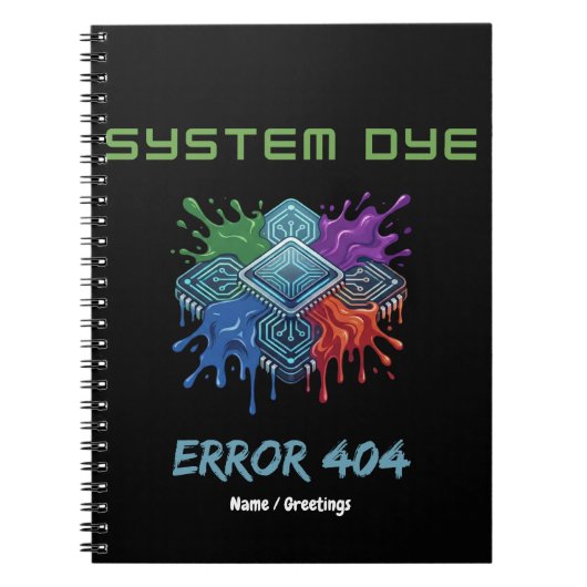 System-Farbfalschmeldung 404 Technikstörung Grafik Notizblock (Vorderseite)