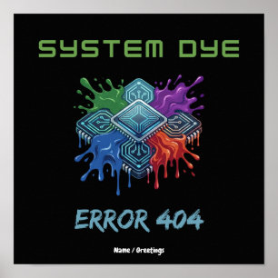 System-Farbfalschmeldung 404 Technikstörung Grafik Poster