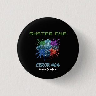 System-Farbfehler 404 Tech-Glitch-Mikrochip-Grafik Button