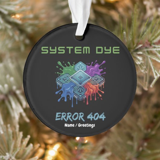 System-Farbfehler 404 Tech-Glitch-Mikrochip-Grafik Ornament (Baum)