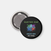 System-Farbfehler 404 Tech-Störung Microchip-Grafi Magnet (Vorderseite/Rückseite)