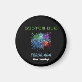 System-Farbfehler 404 Tech-Störung Microchip-Grafi Magnet