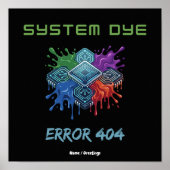 System-Farbfehler 404 Tech-Störung Microchip-Grafi Poster (Vorne)