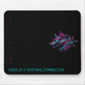 :: SYSTEM_GMR Cyber Wolf Neon Glitch Gamer Mousepad (Vorne)
