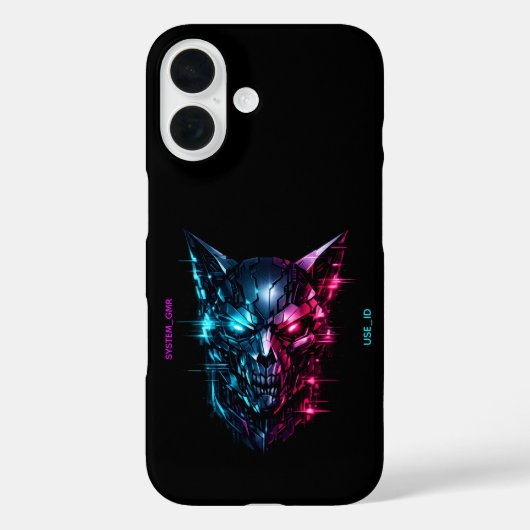 SYSTEM_GMR Cyberpunk Glitch-Schädel Hart Case-Mate iPhone Hülle (Rückseite)