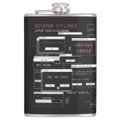 System Offline - Techno-Brutalist-Design Flachmann (Vorderseite)