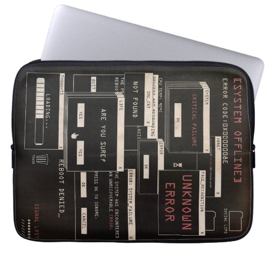 System Offline - Techno-Brutalist-Design Laptopschutzhülle (Vorderseite)
