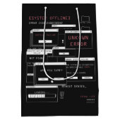 System Offline - Techno-Brutalist-Design Mittlere Geschenktüte (Rückseite)