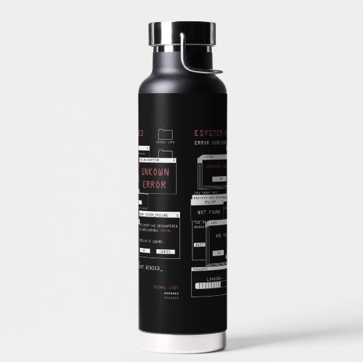 System Offline - Techno-Brutalist-Design Trinkflasche (Links)