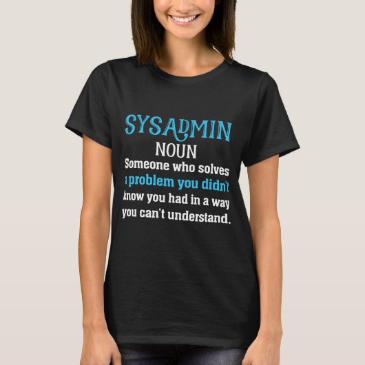 Systemadmin-Definition T-Shirt (Vorderseite)