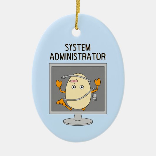 Systemadministrator Egghead Keramik Ornament (Vorne)